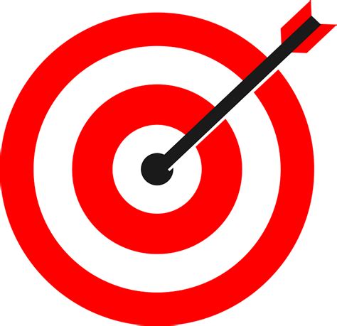 red target with arrow hitting bullseye